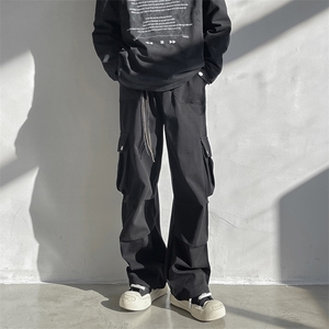 美式复古hiphop大口袋纯棉工装裤男女潮牌宽松直筒垂感裤子图片