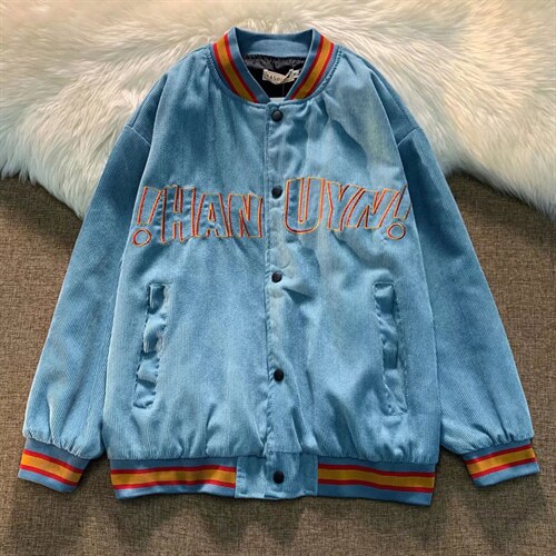 潮流夹克潮男春刺绣撞色棒球服外套夹克W95P46图片