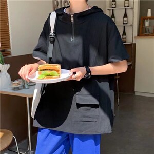 潮流夹克潮男休闲时尚外套防晒衣薄款短袖连帽T755P32图片