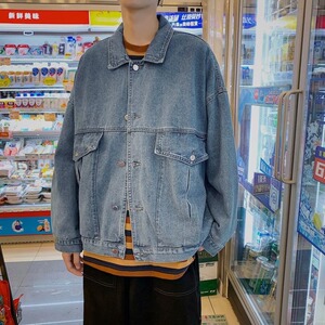 2024春秋季复古水洗牛仔外套上衣男装新款渐变X302-P63图片