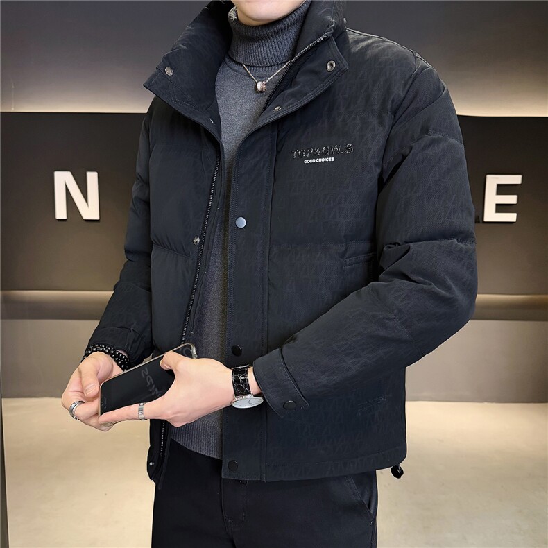 2501-M-3XL-P205标50绒店主风冬季休闲满印立领翻领羽绒服男,男装羽绒服,电商B255