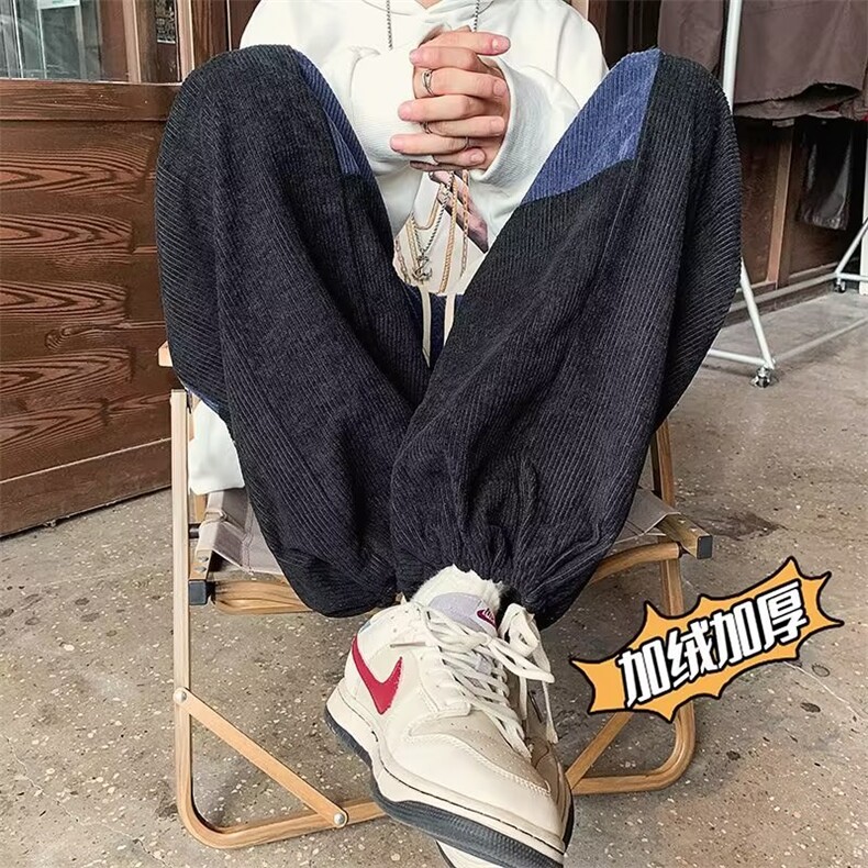 男秋季新款港风休闲裤加绒加厚A389P42,男装休闲裤,星座1116-2