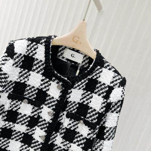 现货秋季新款棋盘格小香风外套，其它，G