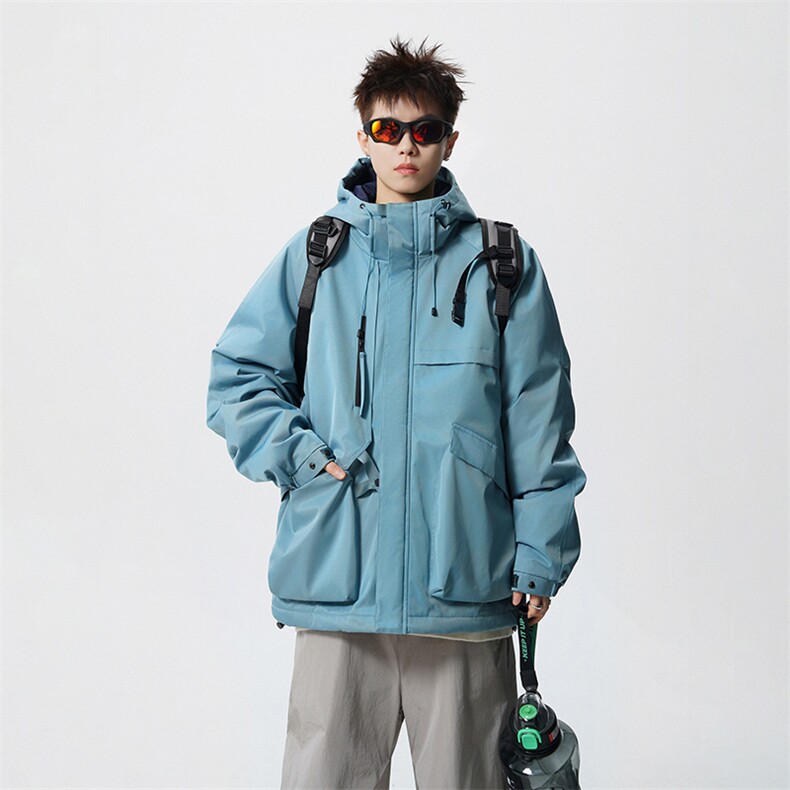 现货5W件冬季三防美式boxy解构连帽雪山冲锋衣棉衣男女棉服厚外套图片