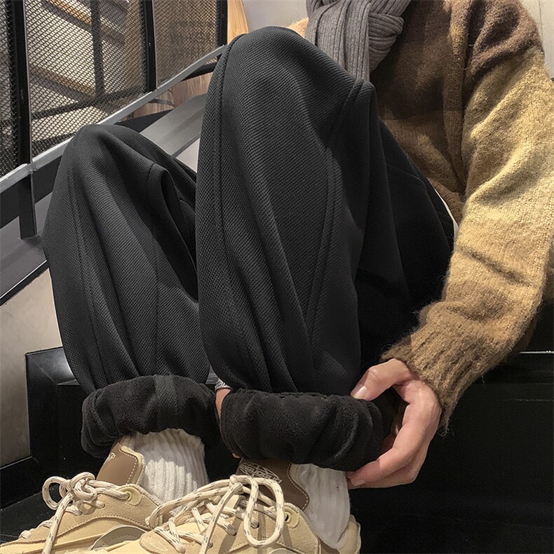 秋冬新款菠萝格加绒加厚束脚卫裤大码M~5XLXZ604-KP99-P65控78,男装休闲裤,星座604