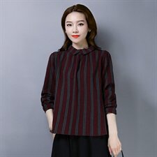 毛衣潮流时尚中长款长袖简约麻立领长袖纽扣条纹，女装针织衫/毛衣，叶笙衣