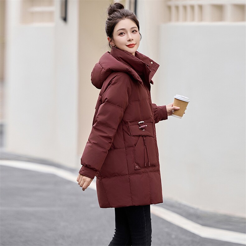 时尚潮流小个子百搭长款羽绒服女冬季新款显瘦保暖外套,女装羽绒服,涵亦佰惠