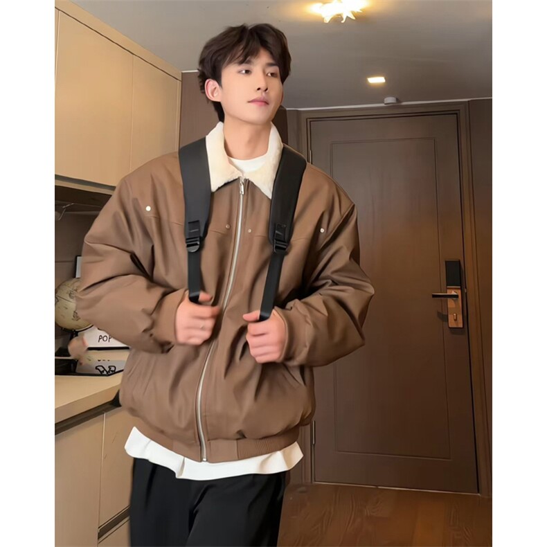 W8217P130控178皮毛扎染加绒加厚宽松休闲棉衣棉服,男装棉衣,电商B205
