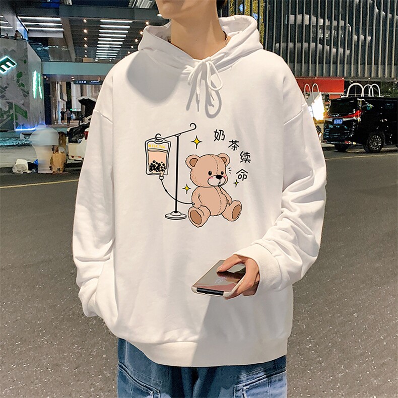 WY2194-P35加绒款-P40纯棉连帽卫衣男大码运动帽衫宽松薄外套男,男装卫衣,电商A040