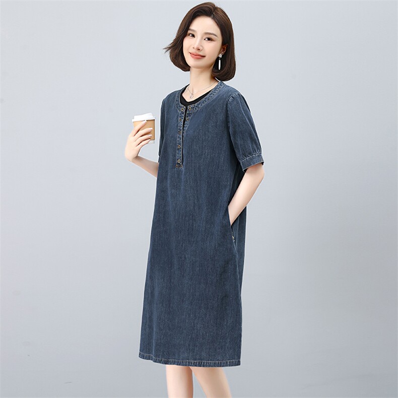 现货牛仔连衣裙，女装连衣裙，韩派