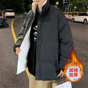 ！2023秋冬新款男士加绒加厚纯色棉衣百搭棉服外套MY100特P75图片