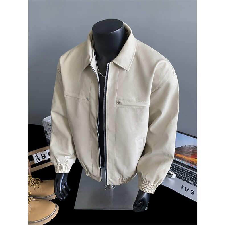 情侣机车皮衣休闲夹克男士外套潮流大码茄克A266-PY011-P65，男装皮衣，电商A266