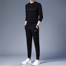 圆领卫衣中老年运动服套装男士中年休闲爸爸装2023秋季新款两件套，男装休闲套装，电商B212（原钱塘6029）