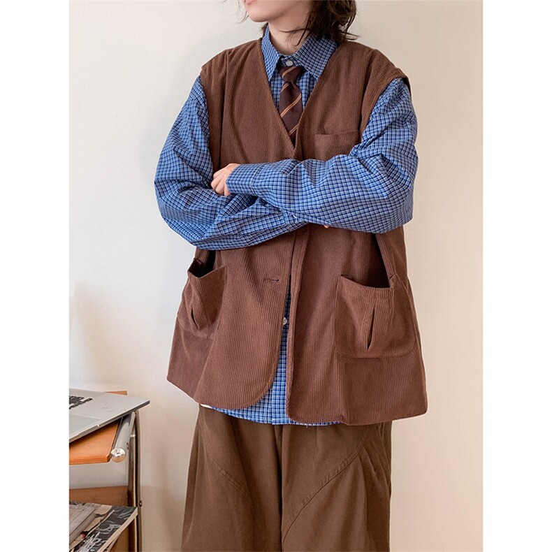 美式高街马甲男女韩版潮流无袖百搭帅2024春冬季ins外套W6326-P35,男装背心/马甲,星座412-3