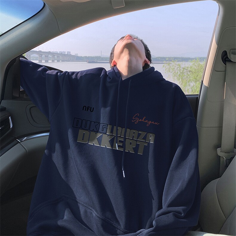 抖音得物供货可提供视频秋冬重磅美式宽松连帽卫衣DL2083,男装卫衣,电商A486