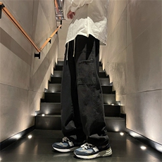 春款复古水洗做旧设计宽松牛仔裤男宽松直筒牛仔裤K05086-P43，男装牛仔裤，星座308B-1