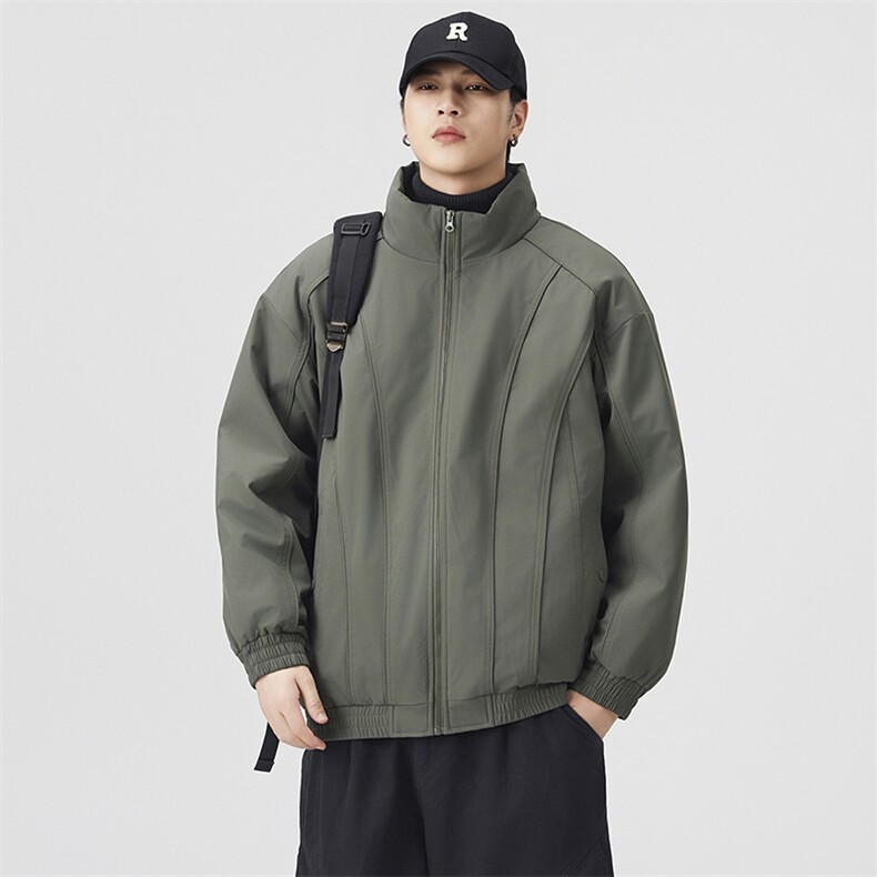现货美式休闲加厚雪山棉衣夹克外套立领纯色三防户外工装棉服,男装夹克,电商A443