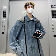 新款复古水洗民族牛仔外套潮牌男春秋款高级感古着夹克JK8602，男装夹克，星座1116A-1（原606A）