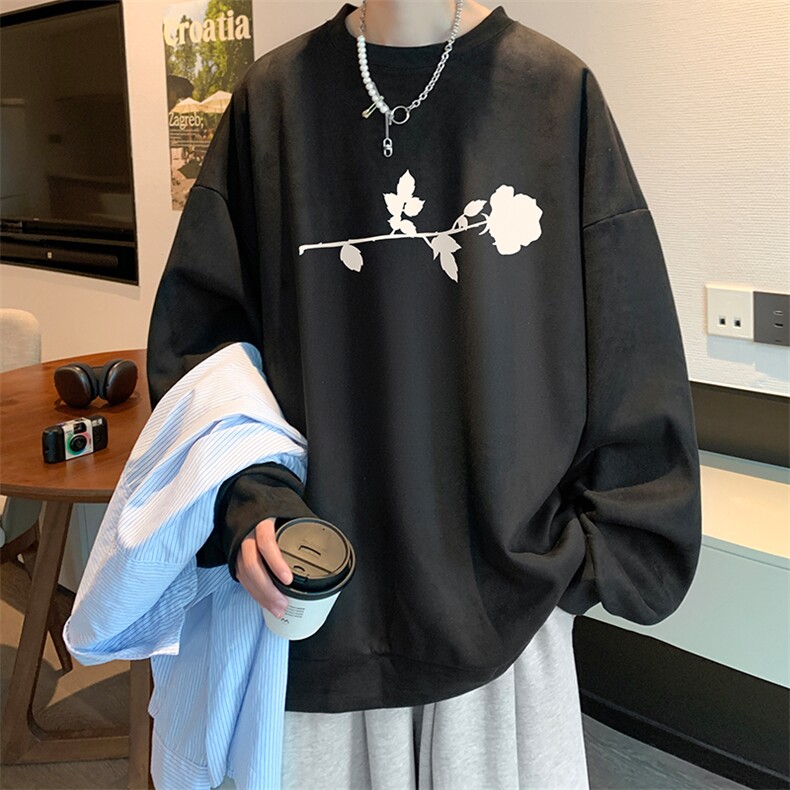 麂皮绒卫衣男大码重磅长袖t恤男JW81360-P35,男装卫衣,电商A040