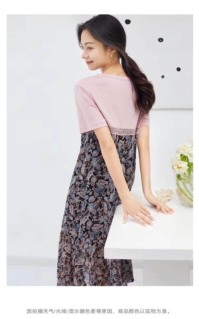 新货夏新款假两件套连衣裙，女装连衣裙，觅处