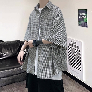 港风经典格子宽松男士衬衫 A125-C03-P35图片