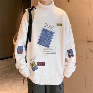 ！主推2021高品质男士高领毛衣学生潮牌保暖针织衫M703P60图片
