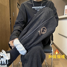 秋冬加绒加厚灯芯绒笑脸贴标休闲裤kk372p60，男装休闲裤，星座712