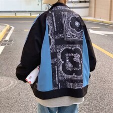 男秋季外套潮牌街头高街腰果拼接双层夹克YT10P65，男装夹克，星座1116-2