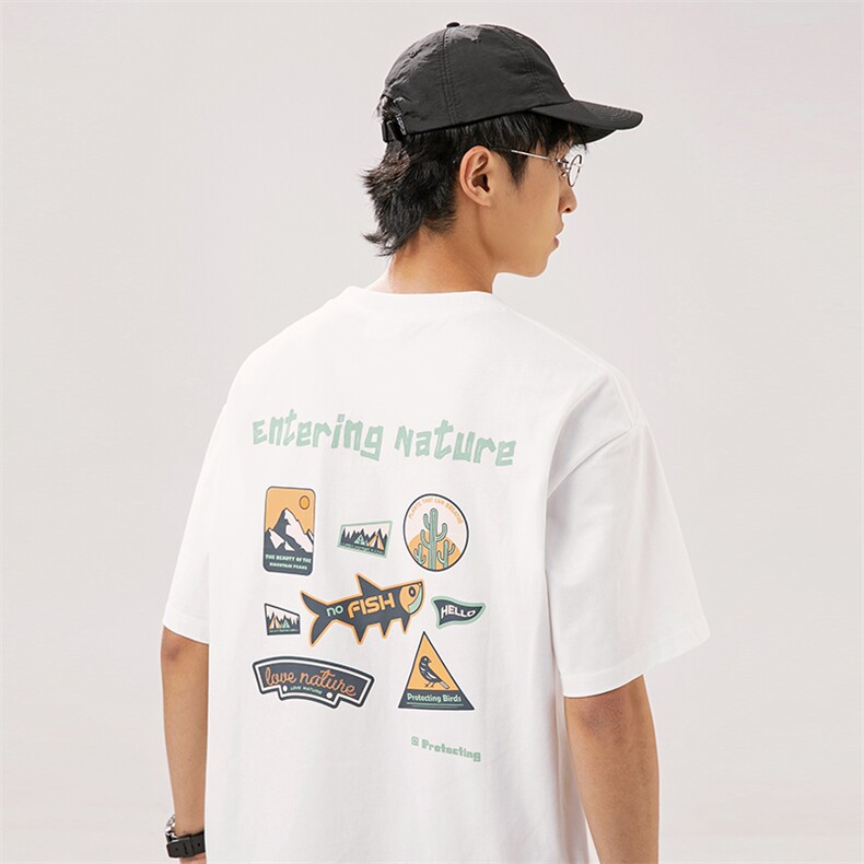 2024夏季新款男装日系潮牌纯棉印花圆领宽松短袖休闲T恤T960-F41,男装T恤,电商A101（原外27）