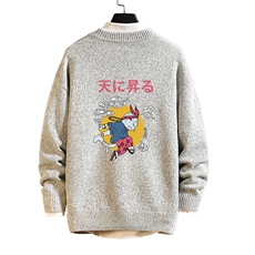M19012-P45加绒款-P65加厚加绒毛衣男大码毛线衣男针织衫砖墙，男装针织衫/毛衣，电商A040A