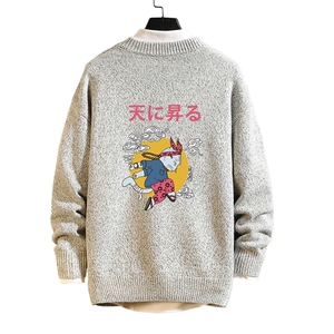 M19012-P45 加绒款-P65 加厚加绒毛衣男大码毛线衣男针织衫 砖墙图片