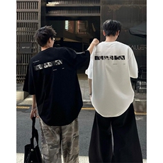 潮牌短袖T恤印花设计感T恤美式复古夏季新款打底短袖T恤半袖P38，男装T恤，电商B319