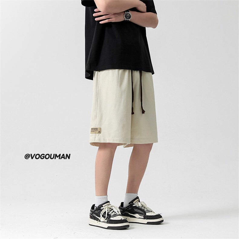 美式潮牌宽松短裤男ins直筒绣标五分裤2302P40,男装牛仔裤,电商A309