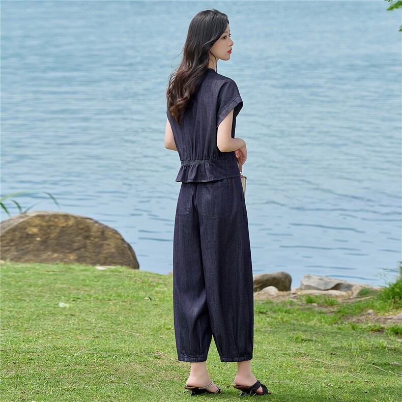 2026年夏季新品时尚气质休闲牛仔套装女,女装套装/套裙,依路服饰