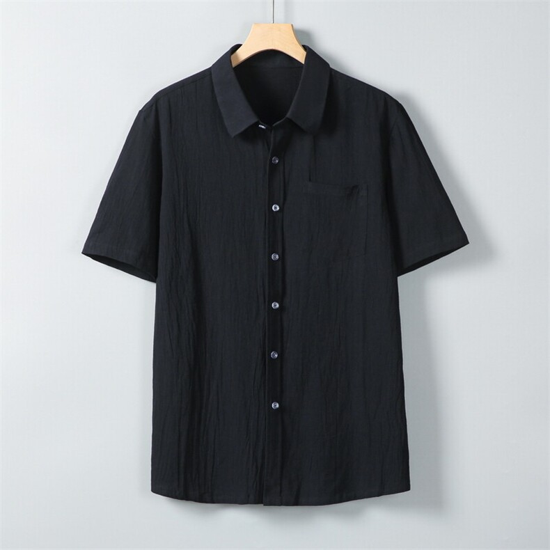 男士衬衫短袖衬衣半袖纯棉麻衬衫领休闲XZ1512-2411-P25,男装衬衫,星座1512