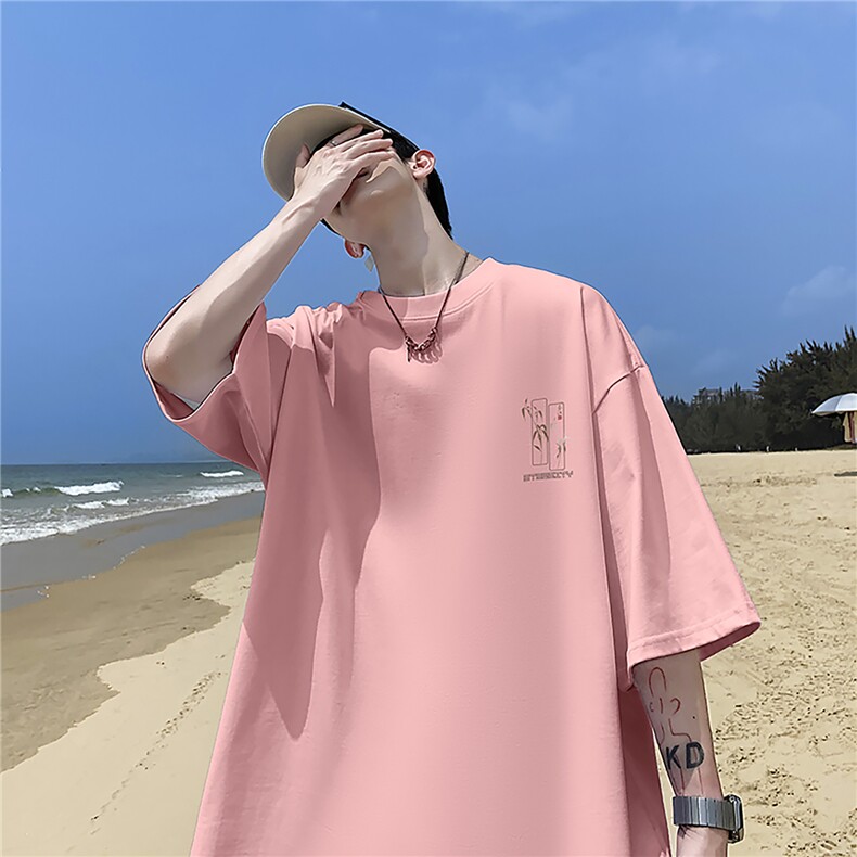 潮流美式宽松质感落肩纯棉印花短袖男T2030,男装T恤,星座610B-1