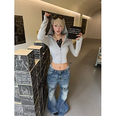 复古蓝美式高街复古牛仔裤男春秋季新款设计感vibe工装直筒阔腿裤，男装牛仔裤，四季星座505