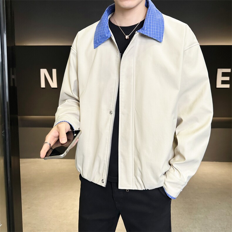 美式格子拼接cleanfit外套男设计感小众高级夹克JK265-P70,男装夹克,星座308B-2