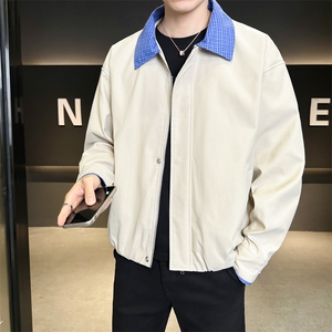 美式格子拼接cleanfit外套男设计感小众高级夹克JK265-P70图片