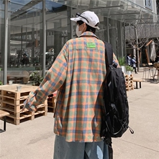 夏季潮牌薄荷绿垂感衬衫男短袖宽松潮流美式痞帅衬衣外套，男装衬衫，星座716-3