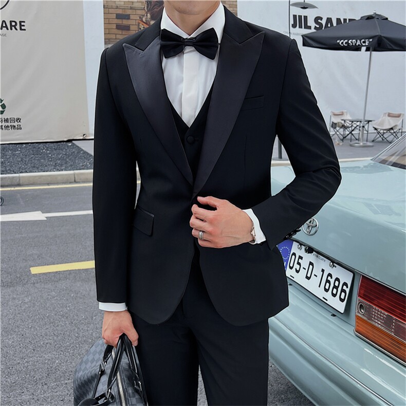 品质西服套装男三件套韩版修身商务休闲西装婚礼西装KTZ914-P315图片