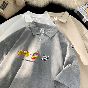 可设48小时支持抖音得物来样二开 网眼透气翻领t恤美式短袖POLO衫图片