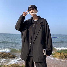 休闲西装外套男秋季韩版潮流ins潮牌港风宽松复古痞帅西服F39-P52，男装西服套装，星座1008-1