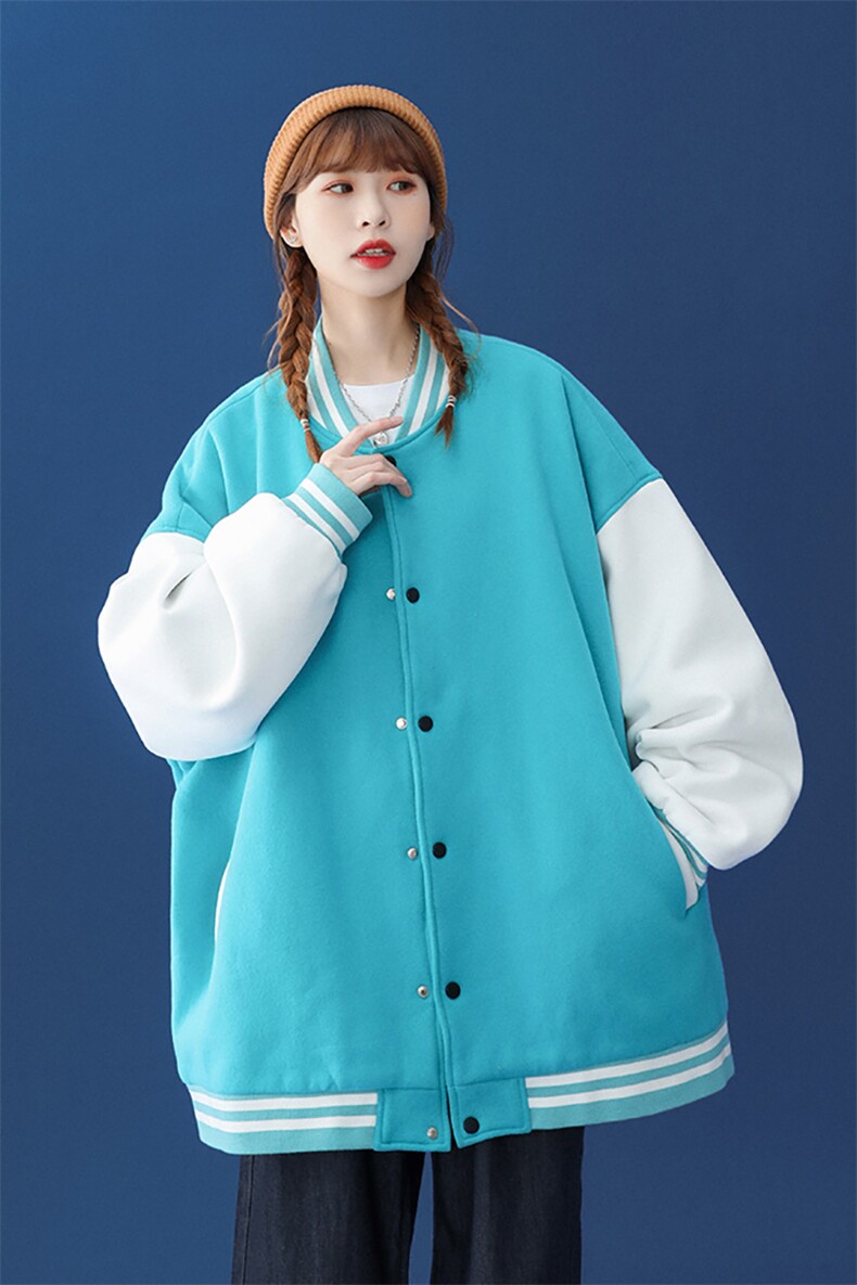 中性风2023秋季新品简约风拼接撞色情侣棒球服G80p65控78,男装夹克,A247A