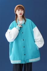 中性风2023秋季新品简约风拼接撞色情侣棒球服G80p65控78，男装夹克，A247A