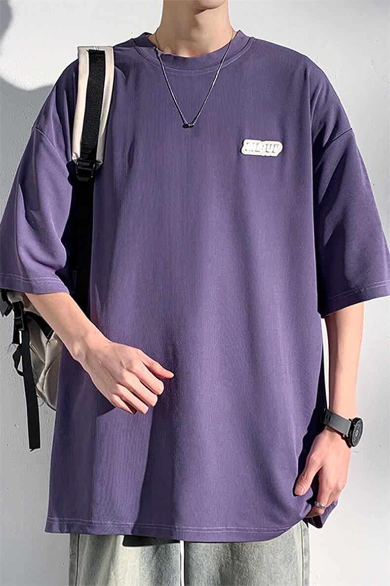 2024夏季新款港风光影墙大码冰丝凉感短T恤M-5XHT24284-特P20,男装T恤,电商A022