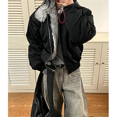 立领毛绒夹克男潮流纯色百搭短款冬季加厚保暖棉服外套M5033，男装夹克，星座1116A（原606A-3）