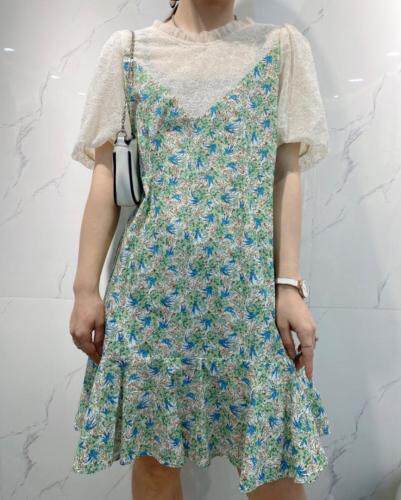 夏季新款蕾丝拼小碎花连衣裙，女装连衣裙，转角爱尚