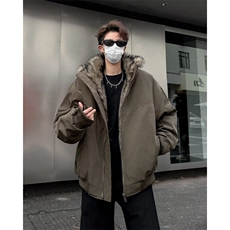 棉服外套男士韩版潮流毛毛保暖帅百搭2025冬季ins棉衣MF327-P126，男装棉衣，星座412-2