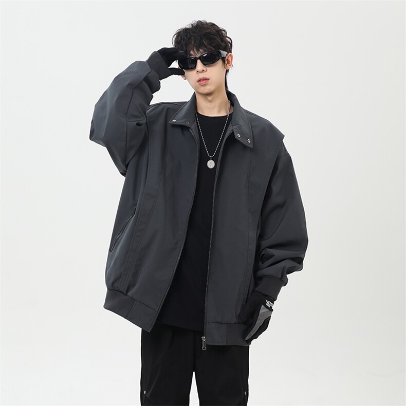 2025春季新款港风日系复古立领夹克外套男XZ213-JK2000-P88控118,男装夹克,星座213